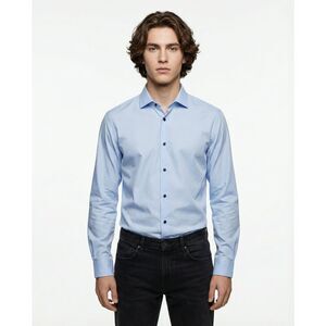 Peserico Blue Cotton Dress Men's Shirt